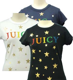 【Juicy Couture ジュシ-クチュ-ル】JUICYロゴ スタ- 半袖 Tシャツ