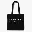 MARGARET HOWELL MHL. / マーガレットハウエル LOGO BAG COTTON DRILL / ロゴトートバッグ ブラック 【クリックポスト発送】