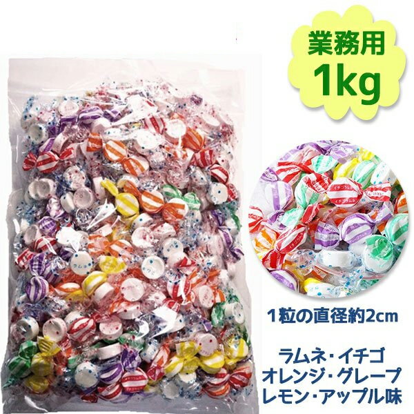 若山製菓 フルーツラムネ 1kg 約300粒 業務用 キャンディ個包装 ラムネ菓子 ブドウ糖補給 景品 ばら撒き ハロウィン