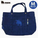 moz 帆布トートバッグ キャンバス素材 Mサイズ ブルー ポケット付き 小さめ レディース ミニバッグ モズ ブランド おしゃれ