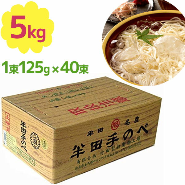 手延べ 半田そうめん 竹田製麺 5kg （1束125g×40束） 徳島名産品 素麺