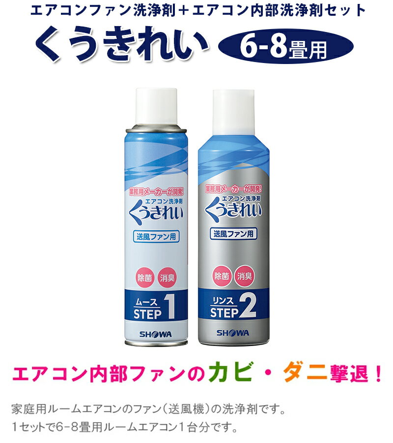 【送料無料】 くうきれい エアコンファン洗浄剤 ムース＆リンス 2台分セット クーラー クリーナー 冷暖房 大掃除