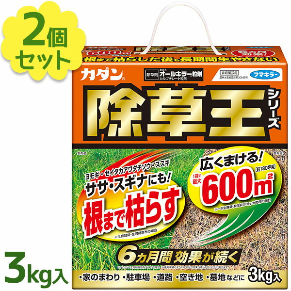 【クーポン利用で￥500オフ 】 除草剤 粒剤 カダン 除草王シリーズ オールキラー 3kg 2個セット 雑草 庭 園芸用品 農業 畑 ガーデニング 業務用 フマキラー 【スーパーセール】