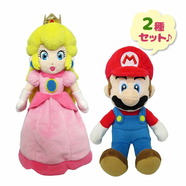 【生活応援クーポン配布中！】 スーパーマリオ グッズ ぬいぐるみ マリオ ピーチ姫 2種セット Sサイズ 人形 キャラクター ニンテンドー ゲーム 任天堂 子供 大人 人気 ギフト お土産 【～2024年3月27日(木)01:59まで】のサムネイル
