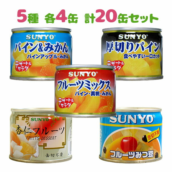 サンヨー堂 缶詰 フルーツ 20缶セット 5種×各4缶 果物