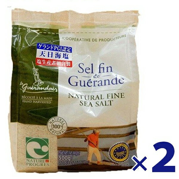ゲランドの塩 セルファン 500g×2袋セット フランス産 細粒 食塩 基礎調味料 業務用 大容量