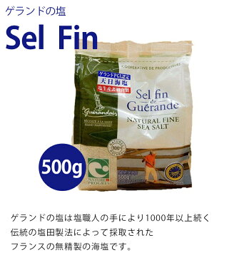 【送料無料】 ゲランドの塩 セルファン 500g×2袋セット 細粒塩 ビニール袋入り フランス