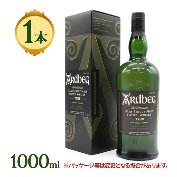 酒 ウイスキー シングルモルト 洋酒 アードベッグ 10年 スコットランド アイラモルト スコッチ 1000ml ロック 水割り