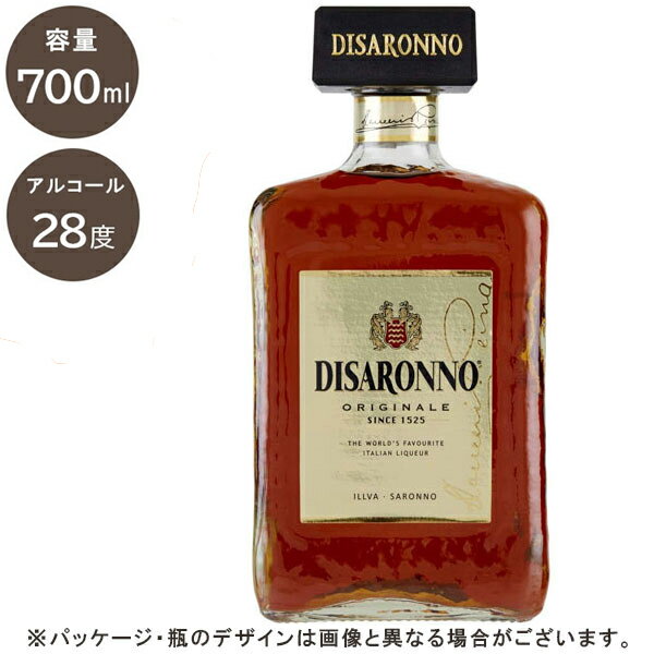 秋杏の核、アーモンド、バニラビーンズ、カカオから抽出した100％ナチュラルな抽出液を原料に造られているアマレットリキュールを代表する1本「ディサローノ」です。アーモンドやバニラの豊かな香り、杏仁独特の香味をしっかりと感じられる、琥珀色が魅力のリキュールです。上品な甘さをまとったフルーティーな味わいをお楽しみください。※下記の仕様・注意事項を必ずご確認ください。商品名アマレット ディサローノ名称リキュール内容量700mlアルコール度数28%保存方法直射日光を避けて冷暗所にて保存してください。原産国名イタリアブランドディサローノ区分お酒広告文責Cheeky株式会社（TEL:0358307901 E-mail:info@cheeky.co.jp）※必ずお読みください※※20歳未満の飲酒は法律で禁止されています。20歳未満のお客様に対してはお酒の販売を致しかねます。※現在庫の期限については、当店までお問い合わせをお願いいたします。※「原産国」表記について規定に基づき、「原産国名」は「最終加工が行われた国」を記載しております。「原料の原産地」とは異なりますので、予めご了承の程よろしくお願い致します。※妊娠中・授乳中・処方された薬を服用している方や、特定原材料・特定原材料に準ずるもの等のアレルギーをお持ちの方は、かかりつけのお医者様にご相談の上、ご購入・お召し上がりください。また、アレルギーに関しては個人差がありますので、特定原材料・特定原材料に準ずるもの等の食物アレルギーをお持ちではない方でも、お体に合わないなと感じられた場合はすぐにご使用をやめ、お医者様にご相談下さいますよう、よろしくお願い致します。※商品画像はイメージです。下記記載の内容につきましては、入荷時期により実際のお届けとなる商品と異なる場合がございます。→商品名、容量、アルコール度数、ラベル、ボトル形状、化粧箱の有無、ヴィンテージ等事前にお問い合わせいただきましても、ご希望のお品物の発送は承っておりません。また、画像との相違点におけるお客様都合での返品をご希望される場合の送料につきましては、お客様ご負担とさせていただきます。お買い求めの際は、予めご了承いただきますようお願い申し上げます。【検索用】