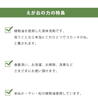 【ポイント2倍！】【送料無料】 えがおの力 4L 多目的液体洗剤 鶴田商会 オーガニック洗剤