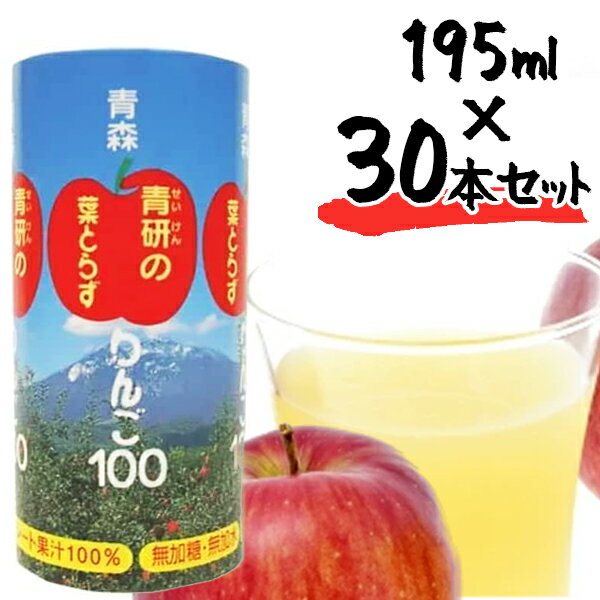 青森県産 青研 葉とらずりんごジュース ストレート100%果汁 195g×30本セット 無添加 国産 紙パック ギフト アップルジュース アップルジュースの商品画像