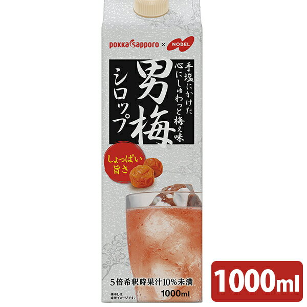 ポッカサッポロ 男梅シロップ 1000ml 業務用 紙パック 5倍希釈 かき氷 カクテル 割り材 サワー