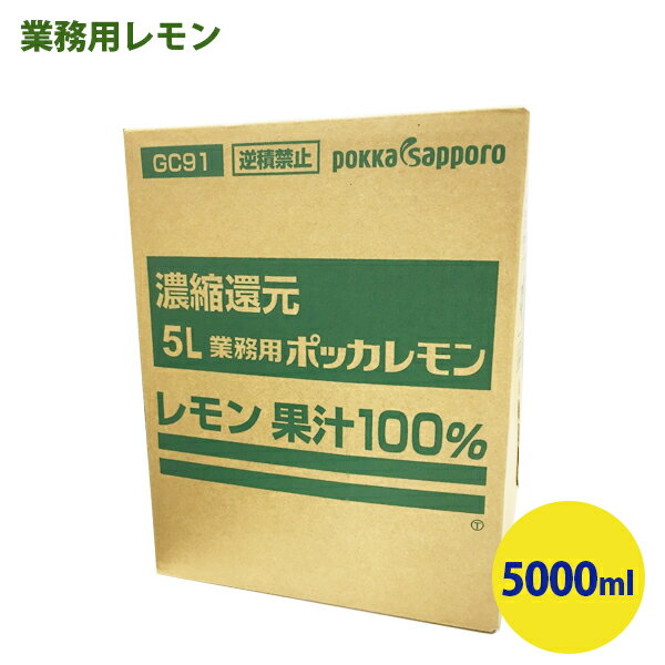 ポッカレモン100 業務用 5L レモン果汁100％ ポッカサッポロ レモンサワー レモネード 割り材