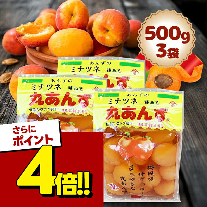ミナツネ 丸あんず シロップ漬け 500g×3個セット 種ぬき 梅風味 駄菓子 杏 フルーツ 48011 ペットボトル入り 和食 洋食 揚げ物 揚げ油 美容 代用 おきかえの商品画像