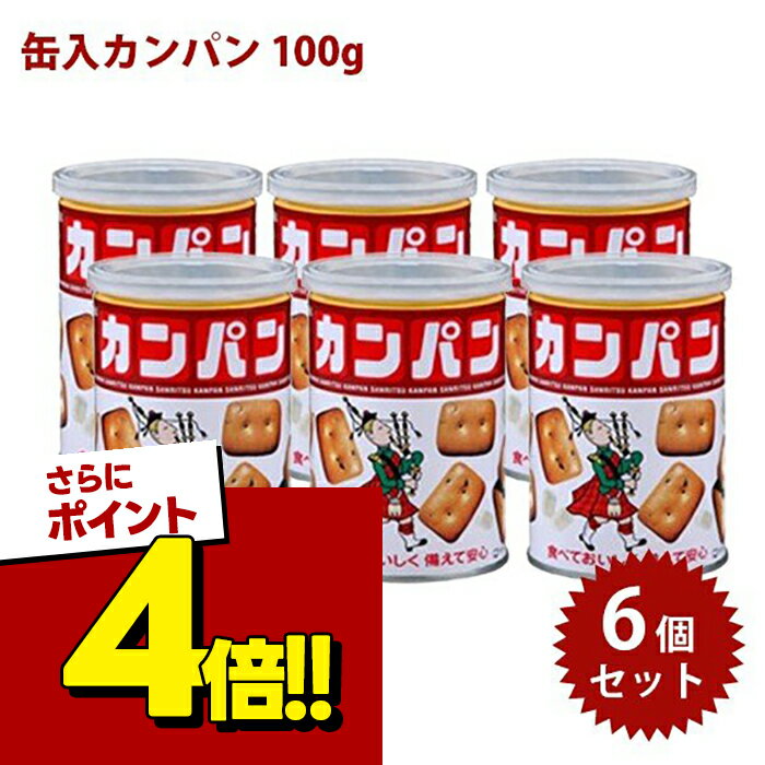 【スーパーSALEで使える 500円OFFクーポン配布中 】三立製菓 缶入カンパン 氷砂糖入り 100g×6個セット 乾パン 非常食 長期保存食 備蓄食料 防災グッズ サンリツ 缶詰 サンリツ 缶詰