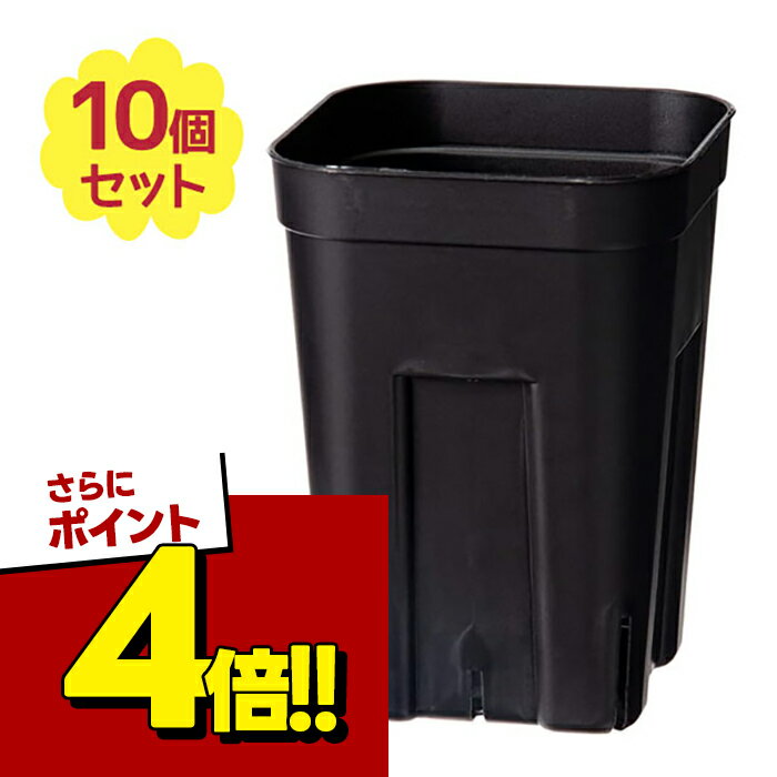 【スーパーSALEで使える!500円OFFクーポン配布中!】鉢 植木鉢 深鉢 プレステラ 深型 ブラック 105型 10個セット プランター 花 観葉植物 シック シンプル プラスチック