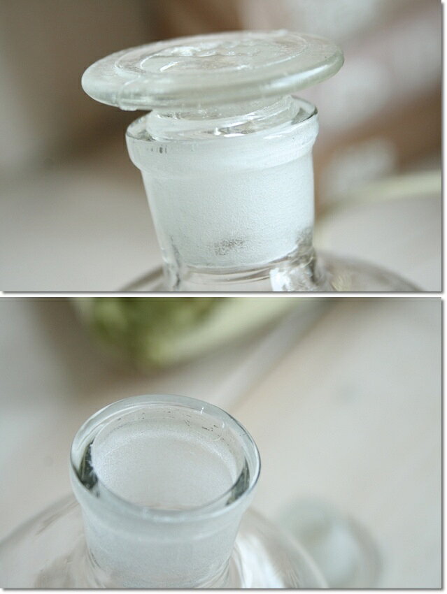 DIDIER メディシンボトル(蓋にml刻印有り) 500ml クリア 小口 アンティーク 試薬瓶 グラスボトル ディプレイ 花瓶 Φ8cm×高さ17cm [3]