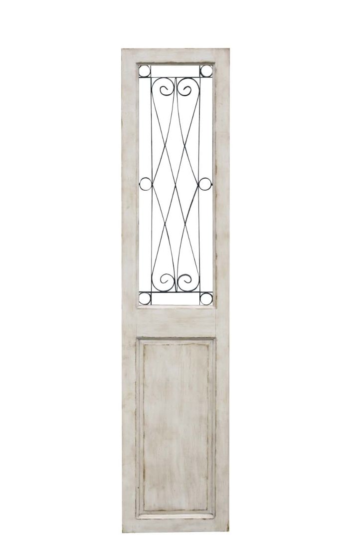 【法人様送料無料・個人様送料お見積】ドア アンティーク フレンチカントリー シャビーシック 店舗什器 コベントガーデンホワイトグリルドア 巾45.5×奥行3.5×高さ203cmのサムネイル