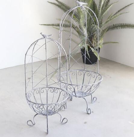 【送料無料】アンティーク ガーデン雑貨 花台【コベントガーデン ポルヴィ・フラワースタンド 2点セッ..