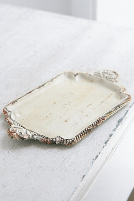 【送料無料】ブランシェ プチトレー アンティーク調 ホワイト アクセサリートレイ ジュエリートレイ 小..