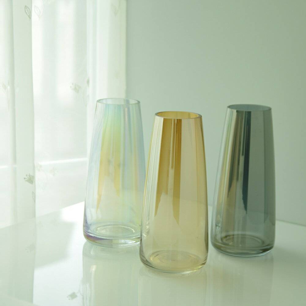 【スーパーセール クーポン配布中！】【送料無料】花瓶 フラワーベース ガラス カラー おしゃれ シック モダン 北欧 DIDIER 花瓶 ニュートラルベース Φ10×高さ22.5cmのサムネイル