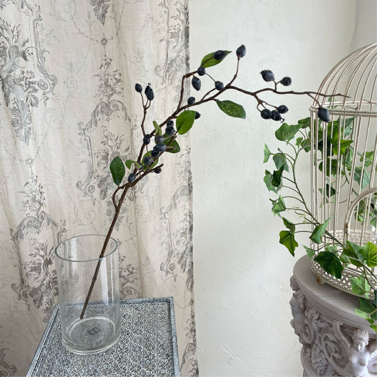 樂天商城 - アンティーク風 雑貨 造花 ベリー 実物 観葉植物 インテリアグリーン造花 マウントベリー(パープル) 5月8日（金）入荷予定
