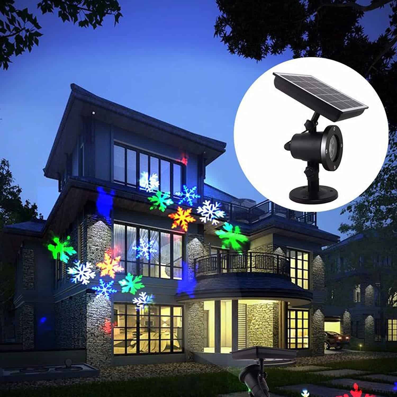 クリスマス電飾 ソーラープロジェクションライト おしゃれ スノーフレークLED投光器 雪の結晶 ソーラー屋外スノーフレークランプ プロジェクターライト イルミネーションライト IP65防水 ソーラーライト 夜間自動点灯 庭 芝生 通路 雰囲気作り 新年祝い 父の日