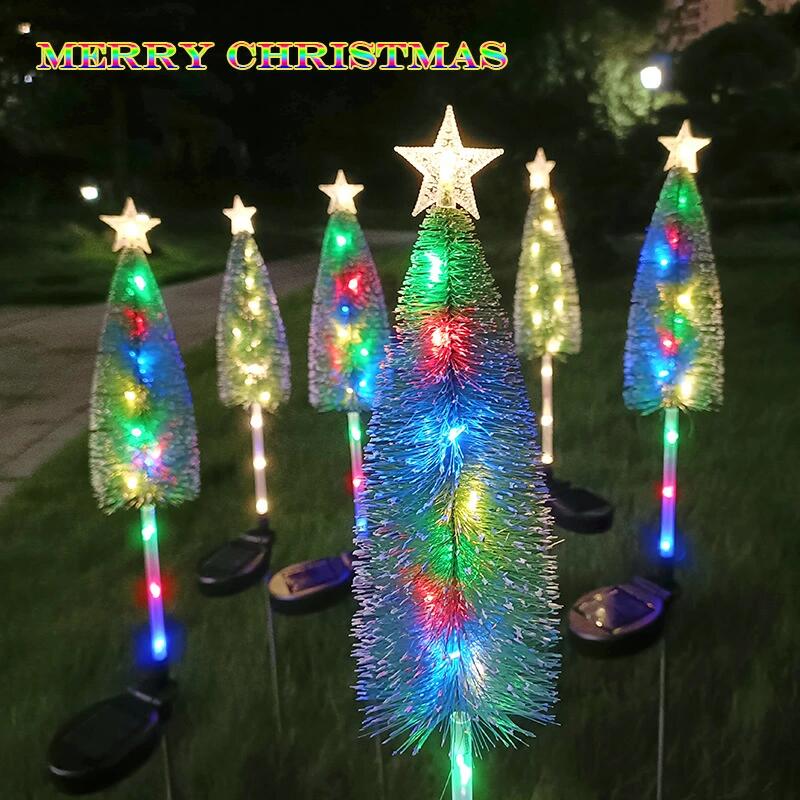 【2025年新作】2本セット ソーラークリスマスツリーライト 防水防錆 自動点灯 省エネ 庭園・玄関・花壇装飾用 おしゃれなガーデンイルミネーション