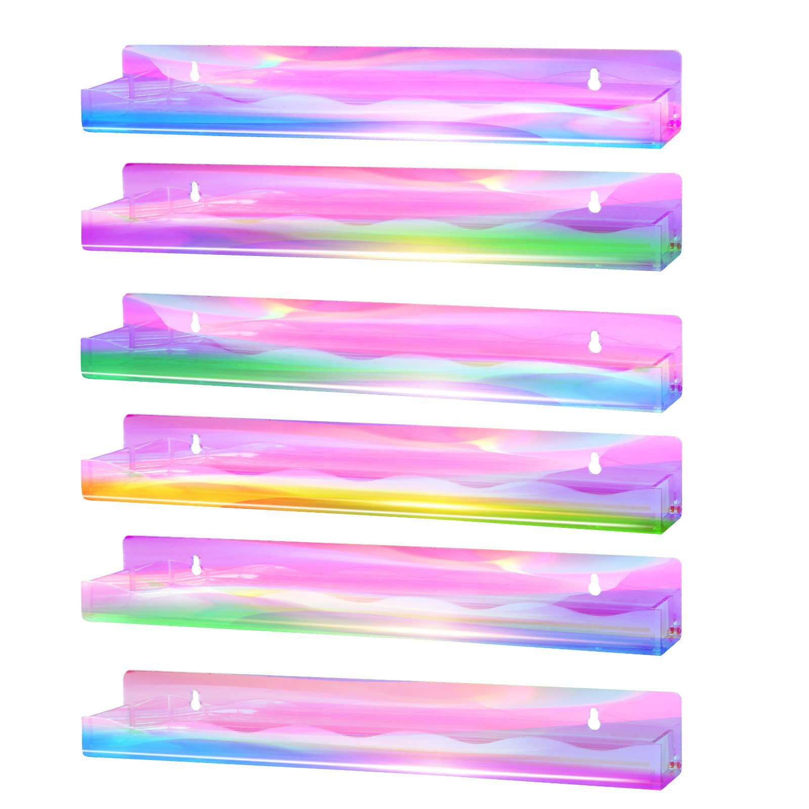 ネイル収納棚 ウォールシェルフ マニキュア収納ラック ネイルカラー収納 マニキュアディスプレイ アクリル製 壁掛け棚 ネジで固定 口紅収納 レコードラック 壁面収納 DIY 整理整頓 収納 クリア ネイル道具収納 コスメ収納 ネイルサロン