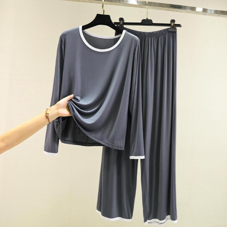 【送料無料】オールシーズン 長ズボン 寝間着 部屋着 パジャマ ルームウェア セットアップ 上下セット 長袖 モダール パジャマ レディース