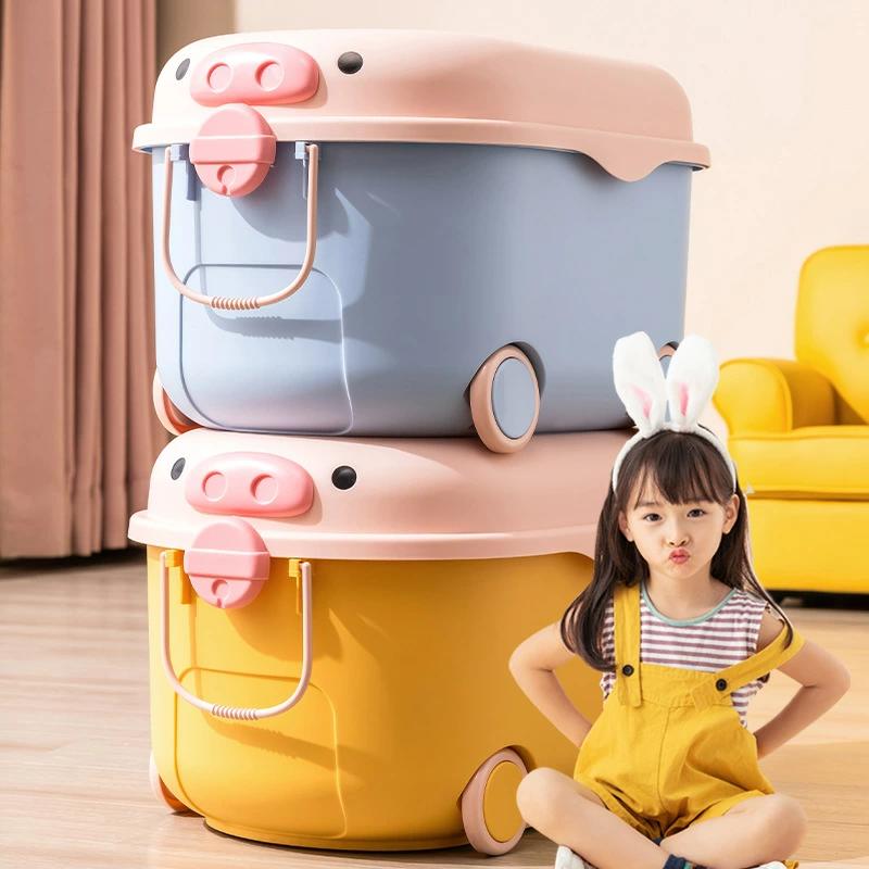 収納ボックス おもちゃ箱 ひよこ ふた付き キャスター付き プラスチック 大容量 おもちゃ入れ ぬいぐるみ ブロック 衣類 子供部屋 収納用品