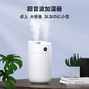 ダブルノズル 3000ml ナノ加湿で 水滴がつかない 高効率 静音 加湿器 大容量上から給水 湿度計付 3Lなのに小型 卓上 卓上加湿器 USB オフィス お...