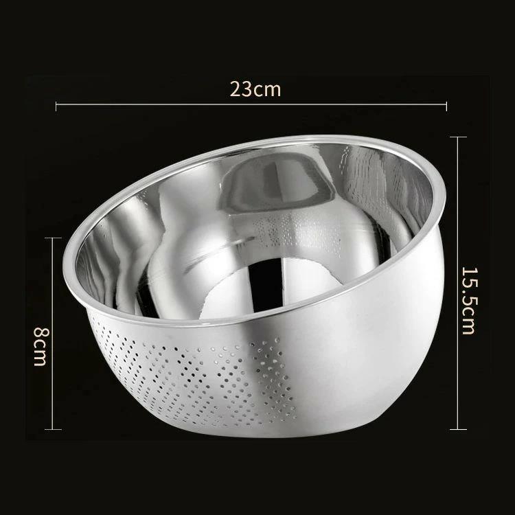 ボウル 米とぎ ボウル 水切りボール 3way 水切りボウル ざる 3way 米とぎ 野菜みずきり ステンレス 米洗う ザル 野菜 果物洗い キッチン用品 23cm 食器用ふきん 皿拭き 贈り物 プレゼント付き 2