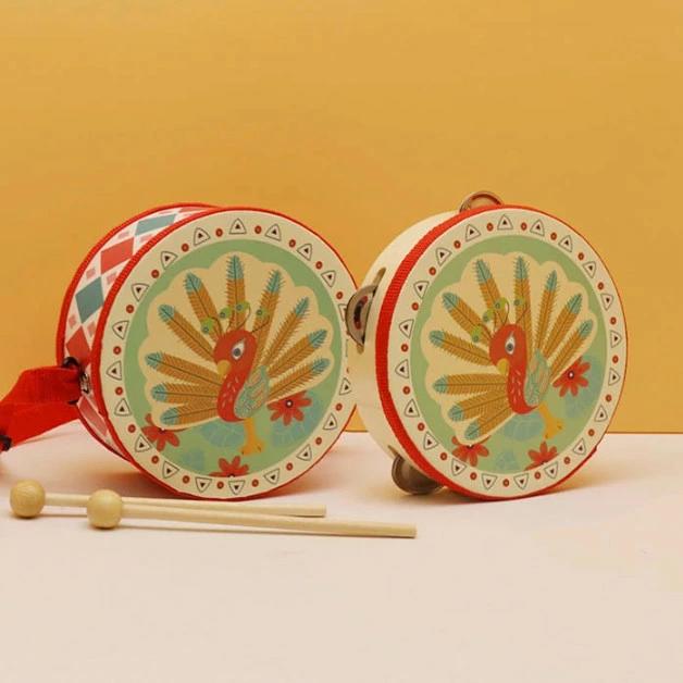 知育玩具 木のおもちゃ 太鼓 ドラム 楽器 打楽器 音楽 たいこ 鼓 出産祝い 音の出るおもちゃ 1歳 木製玩具 誕生日 プレゼント 赤ちゃん ベビー 孫 子供 おうち遊び クリスマス キッズ 子ども 女の子 男の子 おもちゃ 玩具 2