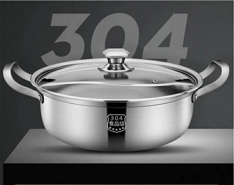 火鍋用仕切り鍋 しゃぶしゃぶ鍋 卓上鍋 味が移らない 二味鍋 洗いやすい 耐久性 ホームパーティー 実用的 火鍋 2色火鍋　28-30-32CM口経