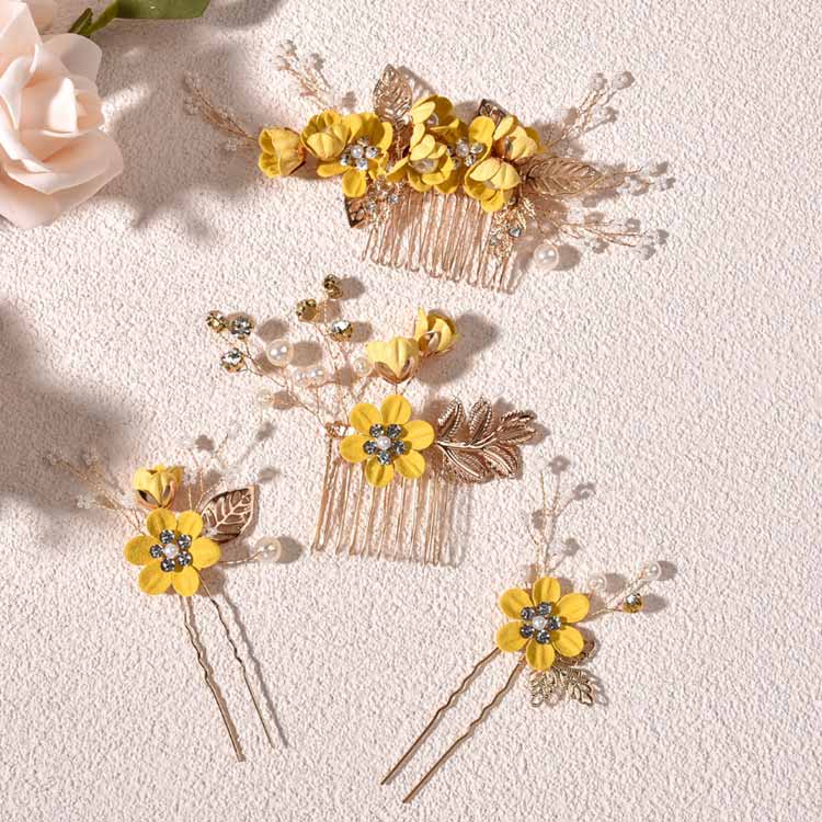 花 4点セット パール 髪飾り ヘッドドレス ヘアアクセサリー 卒業式 コーム Uピン 4点セット かんざし セット ヘアピン 華やか ウェディング 披露宴 二次会 金箔 髪飾り水引 パーティー 和装用 入学式 紐 全10色 和装 白無垢 色打掛 振袖 袴 造花 ウェディング フラワー