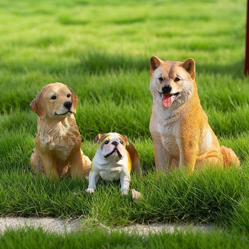 乐天商城 - リアルなペット犬モデル 柴犬 ゴールデンレトリーバー 樹脂製彫刻 置き飾り インテリア ガーデンデコレーション 玄関 リビング テラス 庭園 おしゃれな置物
