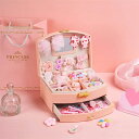 ヘアアクセサリー 30点セット ジュエリーボックス キッズ 宝石箱 こども ヘアクリップ 子供 ヘアピン 女の子 プリンセス アクセサリー収納ケース 髪飾り ピ...