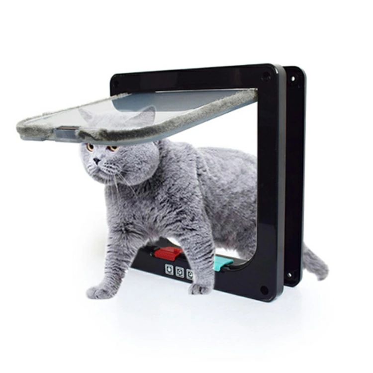 チアフル楽天市場店の猫 キャットドア 猫ドア 猫扉 薄型 取り付け 4way切替 ペットドア 猫 出入り口 ドア 猫ドア 犬 ロック 犬猫用ドア 取り付け 室内用 冷暖房対策 ペットグッズ ペット用品 猫用品 用｜アングル3