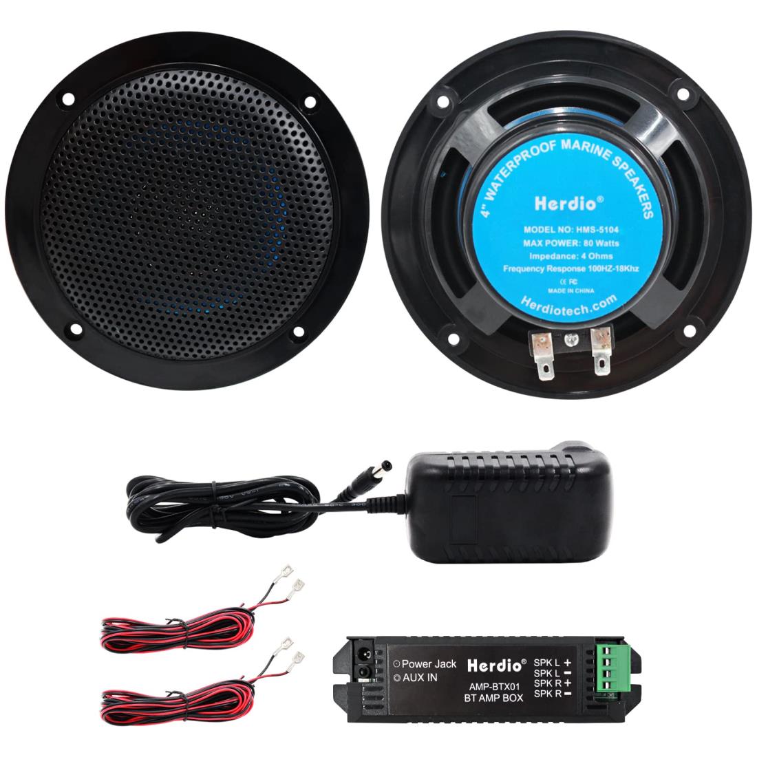 Herdio 160W 4 インチ Bluetooth 天井 埋込 型 スピーカー キットアンプ耐水