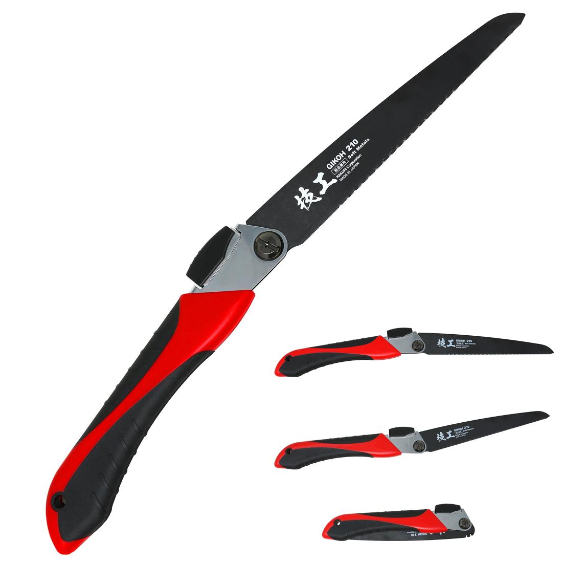 角利産業(Kakuri Sangyo) 粗大ゴミ解体ノコギリ 本体 刃渡り210mm 黒刃 替刃式 コンパクト折込鋸 角度2..