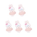 ワッペン 女の子 アイロン アップリケ ウサギ リボン ユニコーン かわいい 大きい 小さい 刺繍 (ウサギ-サプライズ 5点 セット)