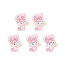ワッペン 女の子 アイロン アップリケ ウサギ リボン ユニコーン かわいい 大きい 小さい 刺繍 (ウサギ-ピンク 5点 セット)