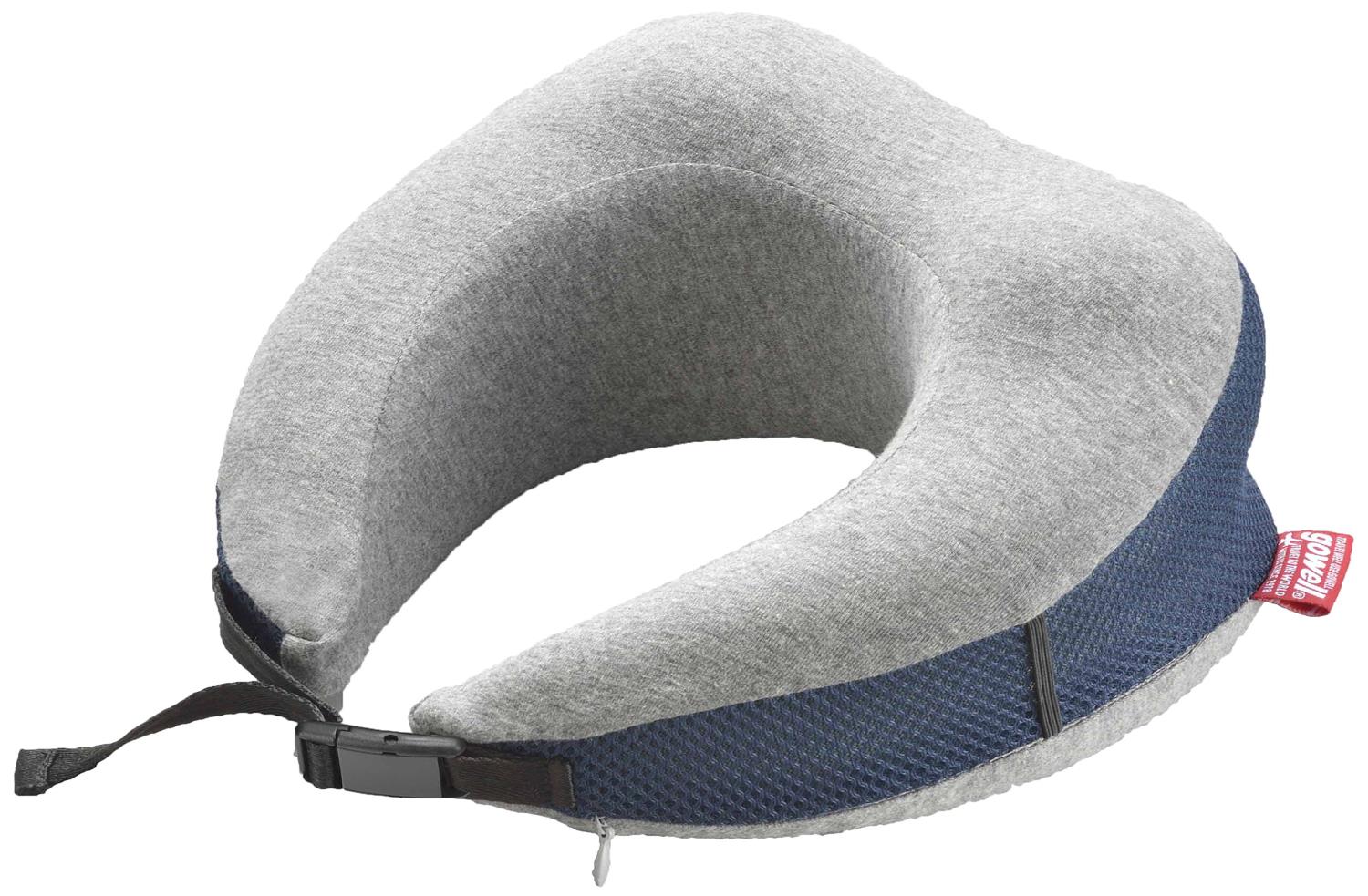 極上 トラベル ギア 立体 3D で 快適 フィット! 低反発 ネックピロー かるラクーン グレー