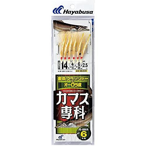 ハヤブサ(Hayabusa) カマス専科 金茶フラッシャー＆オーロラ皮 6本鈎 15-5 SS331-15-5