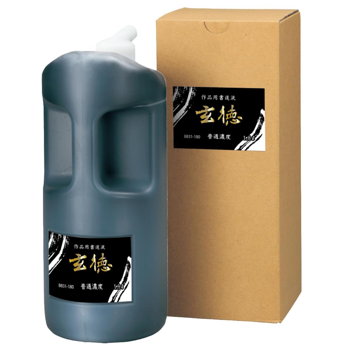 サイズ：1800 ml◆商品名：呉竹 書道液 作品用 玄徳 普通濃度 1.8L BB31-180【液種】作品用 樹脂系【濃度】普通濃度【内容量】1.8Ⅼ入り日本製【特徴】さらっとした液質の中にも適度な濃度があり、原液のままお使い頂けます。