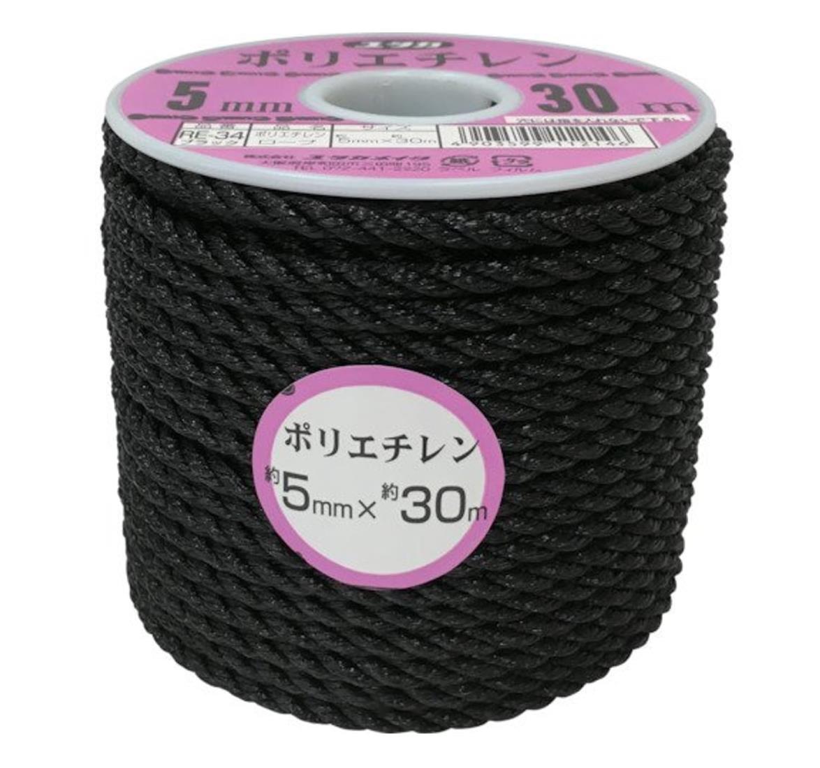 ユタカメイク PEカラーロープ ボビン巻 5X30m RE-34