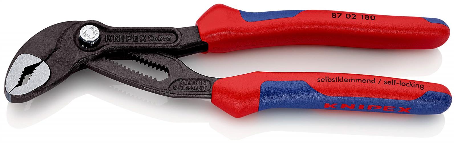 クニペックス KNIPEX コブラウォーターポンププライヤー 調整段数18段 全長180mm 8702-180SB