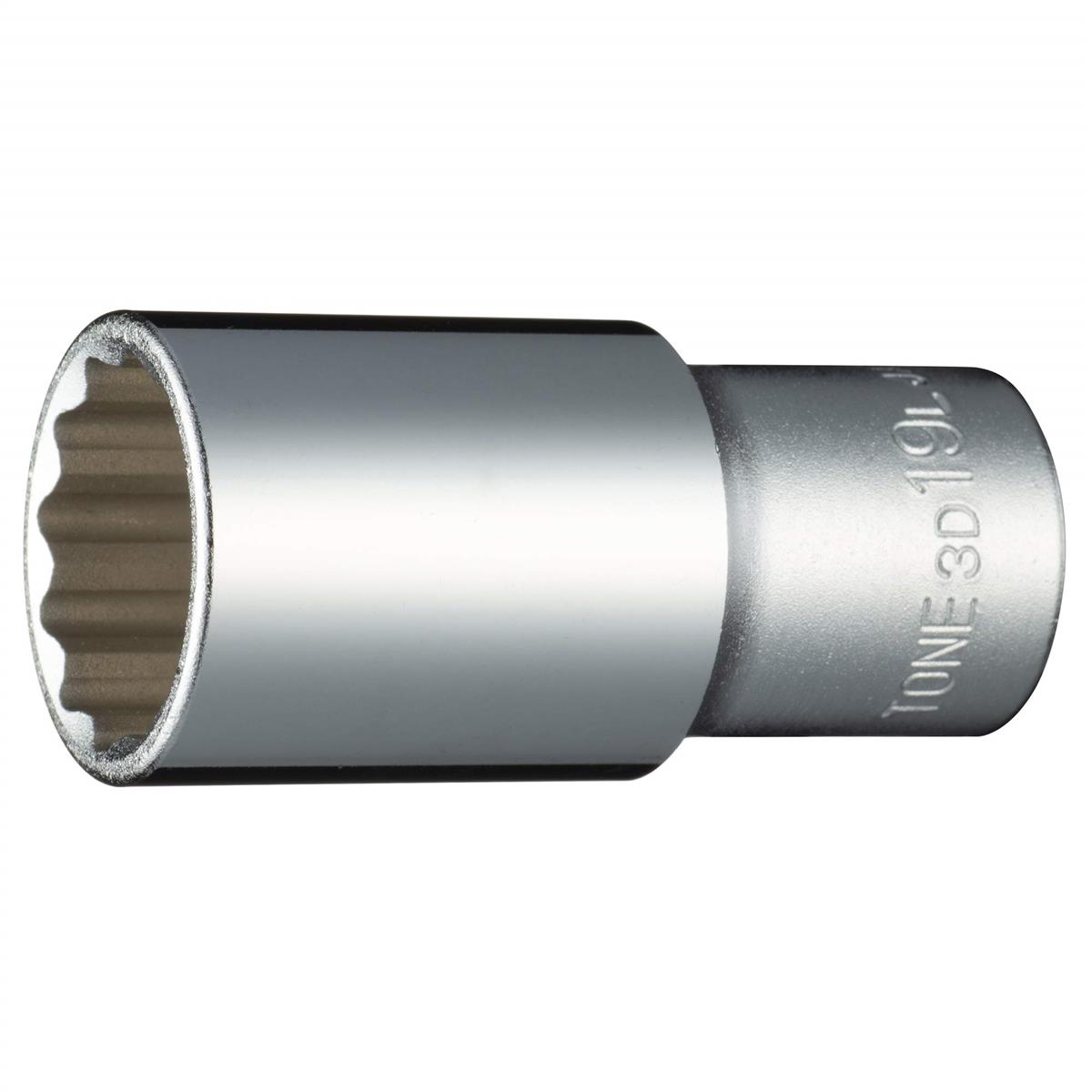 トネ(TONE) ディープソケット(12角) 3D-19L 差込角9.5mm(3/8”) 二面幅19mm