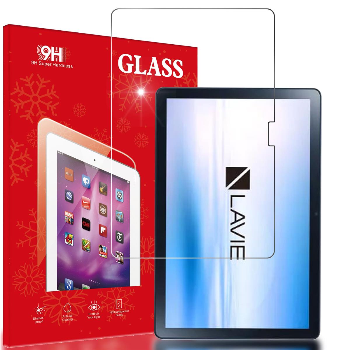 houge 【 タブレット用保護フィルム 】 LAVIE Tab T10 T1055/EAS PC-T1055EAS 用の ガラスフィルム T1055/EAS,TAB10/F02 / Lenovo Tab M10 3rd Gen 用の フィルム 保護フィルム 強化ガラス 液晶保護フィルム 10.1インチ 飛散防止 硬度9H 高透過率 気泡防止 撥水撥油 衝撃吸収